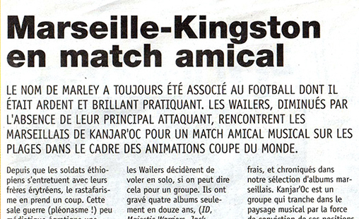 Kanjar'oc et les Wailers, Coupe du monde 98
