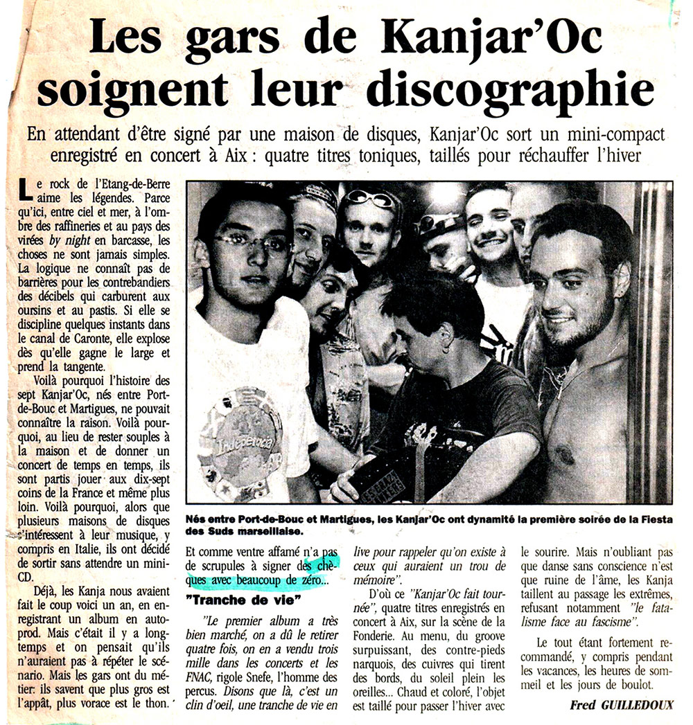 Kanjaroc - Article La Provence sortie album Fait Tournée