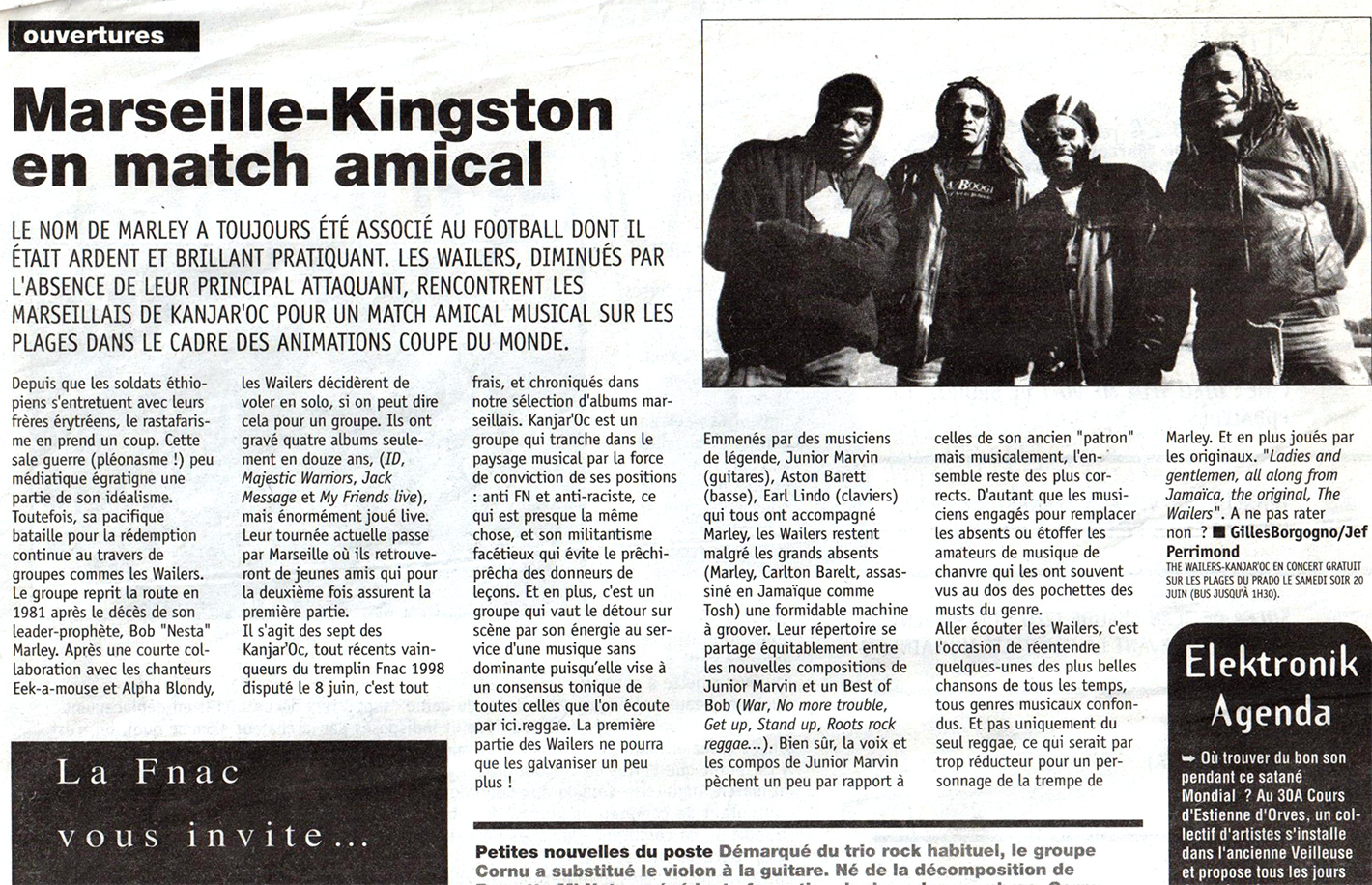 Kanjaroc - Article concert coupe du monde 98